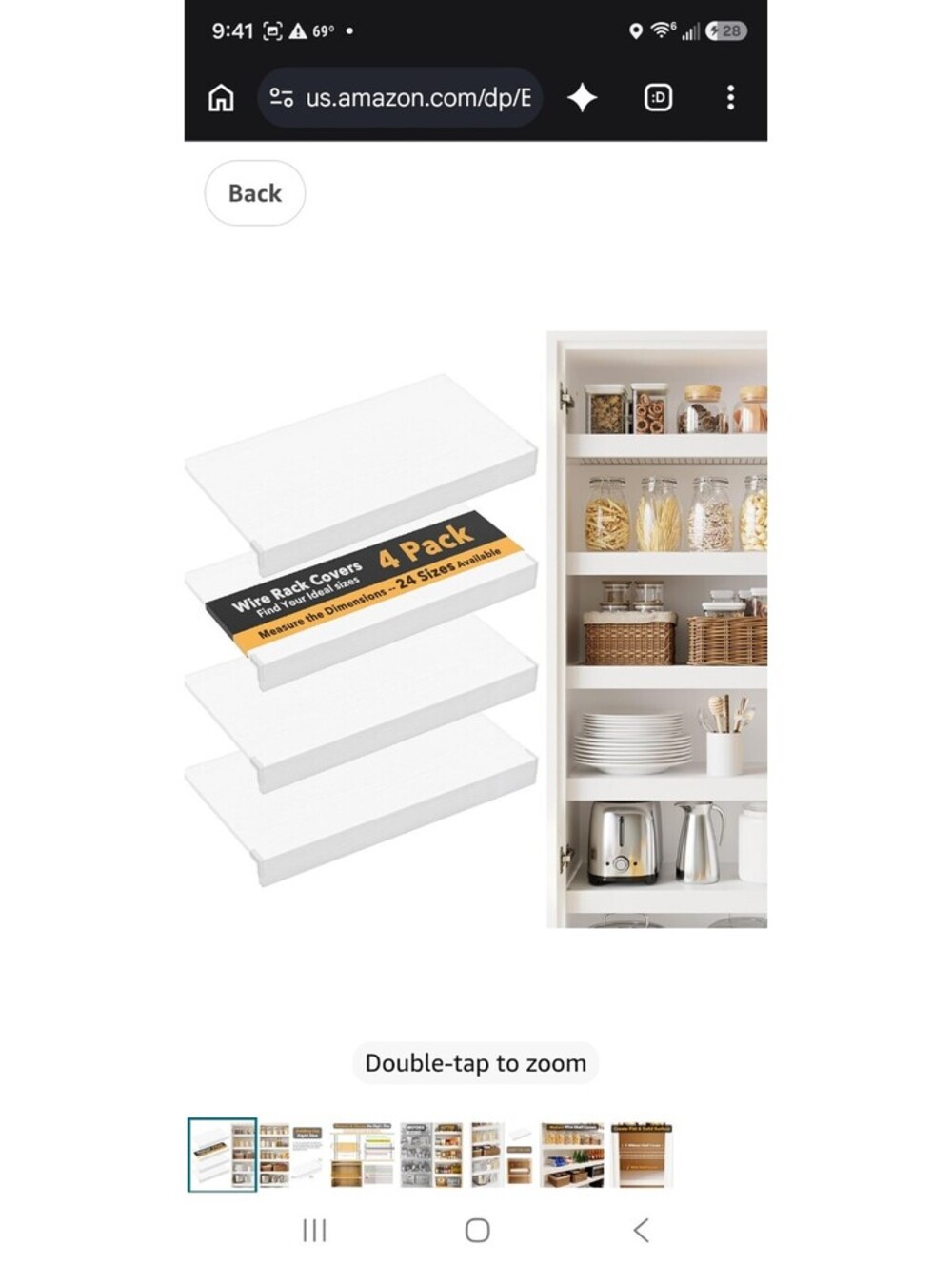 SpaceAid Wire Shelf Covers for Pantry Rack, 30" W x 16" D, White 4pcs